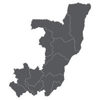 The Republic of the Congo map. Map of The Republic of the Congo in administrative provinces in grey color vector