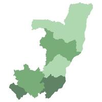The Republic of the Congo map. Map of The Republic of the Congo in main regions in multicolor vector