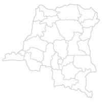 Democratic Republic of the Congo map. Map of Democratic Republic of the Congo in administrative provinces in white color vector
