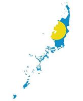 Palau map with national flag. Map of Palau with Palau flag vector