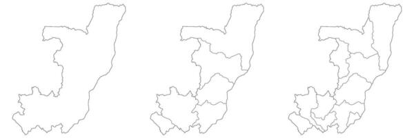 The Republic of the Congo map. Map of The Republic of the Congo in white set vector