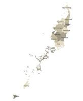 Palau map. Map of Palau in administrative provinces vector