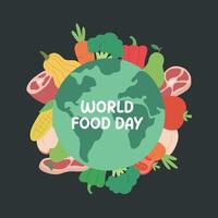 Flat world food day illustration vector