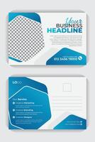 Marketing agency postcard design, Double sided layout, Business postcard template design, simple and clean modern minimal postcard. vector
