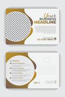 Double sided postcard, marketing agency postcard design. Business Postcard Template Design, Simple and Clean Modern Minimal Postcard Template, Business Postcard Layout vector