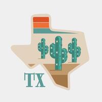 Texas State Desert, Cactus, Perfect for Sticker, Apparel, etc vector