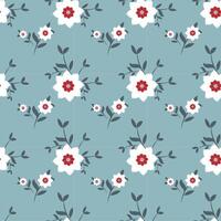 Hand drawn simple abstract flowers black and white tone. and A Floral seamless pattern textile for trendy collage pattern. Spring Flower Seamless Patterns vector