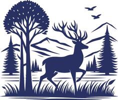 Deer illustration Design, isolated on white background vector