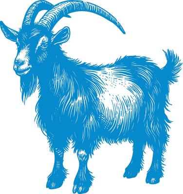 Goat Engraving illustration Design, isolated on white background