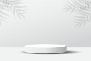 modern display podium stage with white and grey gradient color for beauty display product vector