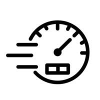 Fast speedometer line icon vector