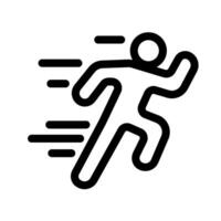 Fast running person line icon vector