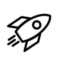 Fast rocket line icon vector