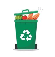 Full garbage bin vector
