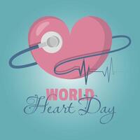 World Heart Day Poster with concern for heart health vector