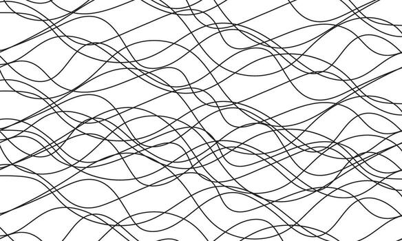 simple abstract black color creative geometric rendom chotic line pattern a white background with a black wire that has a line of black wire vector