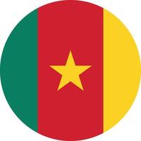 Round Cameroon flag isolated on white background . Circle flag of Cameroon . Cameroon flag button vector