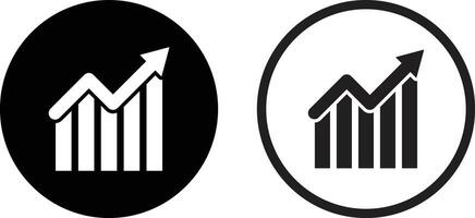 Growing graph icon set in two styles . Growth icon . Statistics icon vector