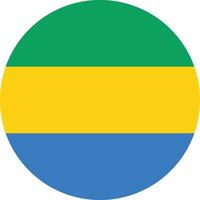 Round Gabon flag . Gabonese circle shape . Gabon flag button . illustration vector