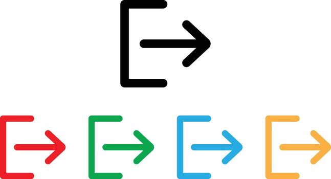 Exit icon set in various colors . Log out icon . illustration vector