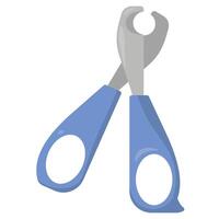 Claw clipper for pet grooming, tool for gentle care in flat style vector