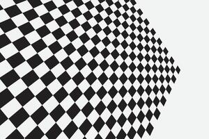 Graphic grid perspective chess background. Black silhouette on a white background. vector