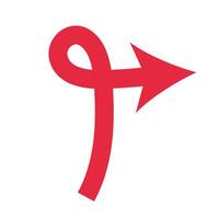 Simple right curve arrow symbol vector