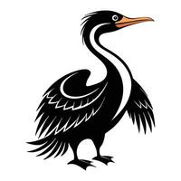 Cormorant Silhouette Artistic Nature Design Element vector