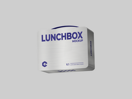 Realistic Rectangle Stainless Box easy to change color and texture - Lunchbox Mockup psd