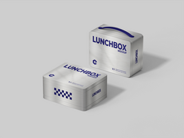 Realistic square wide box for any product mockup - Editable Lunchbox Mock Up psd