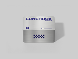 Blank Rectangle Lunchbox or Lunch Box Mockup - Stainless box withReplaceable Texture and Color psd