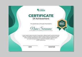 Elegant wave certificate template design vector