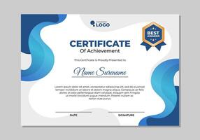 Elegant wave certificate template design vector