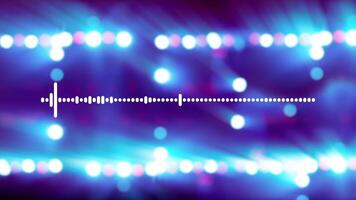 Audio waveform moves to the beat of the music against the background of stage light. Seamlessly loop sound visualization video