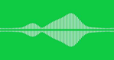 Audio waveform on chromakey. Seamless loop audio visualization or sound visualizer video