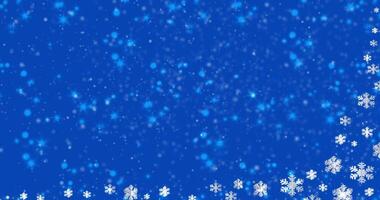 Snowflakes. Seamless loop Christmas animated placeholder on blue background with copy-space video