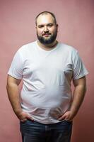 French Overweight Working Professional, Elegant, Polished, Mockup T Shirt Template, Suitable For Design Mockups And Print Applications for Blog, Wedding, Events photo