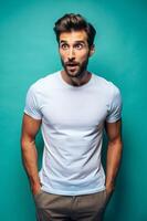 Italian Athletic Working Professional, Chic, Simple, T-Shirt 3D Rendering, Ideal For A Mockup for Magazine, Personal, Technology photo