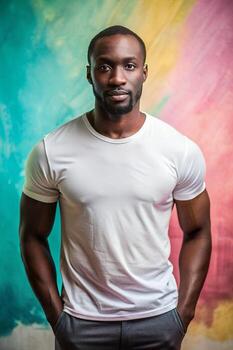 Kenia apoyarse sano gimnasio chico, pulcro, armonioso, t camisa Bosquejo modelo, adecuado para diseño maquetas y impresión aplicaciones para noticias, viajar, eventos foto