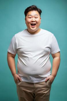 coreano exceso de peso trabajando profesional, refinado, simplificado, medio mangas, ideal para un Bosquejo para Blog, comunidad, música foto