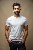 Indian Rectangular Working Professional, Chic, Streamlined, T-Shirt 3D Rendering, Template Of Fashion Clothes for Portfolio, Restaurant, Fashion photo