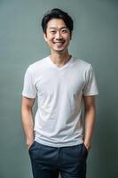 Japanese Hourglass Working Professional, Timeless, Crisp, Half Sleeves, T Shirt White Model for Multi-purpose, Community, Events photo