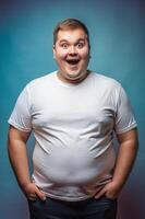 Russian Endomorph Fatty College Boy, Stylish, Polished, Unisex T Shirt Mockup, Template Of Fashion Clothes for Multi-purpose, Travel, Technology photo