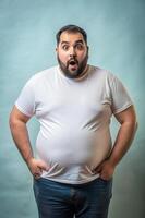Greek Obese Gym Guy, Chic, Artistic, Half Sleeves, Suitable For Design Mockups And Print Applications for Business, Personal, Events photo