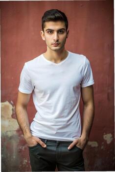 turco obeso Universidad chico, innovador, equilibrado, medio mangas, modelo de Moda ropa para minorista, sin ánimo de lucro, eventos foto