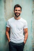 English Lean Healthy Working Professional, Stylish, Simple, White Oversized T-Shirt 3D Rendering, Suitable For Design Mockups And Print Applications for News, Real Estate, Technology photo