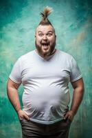 Dutch Obese Gym Guy, Fresh, Artistic, Perfect For Fashion, Clothing, Ideal For A Mockup for Magazine, Real Estate, Technology photo