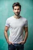 Argentine Underweight Working Professional, Elegant, Balanced, White Oversized T-Shirt 3D Rendering, T Shirt White Model for Multi-purpose, Entertainment, Events photo