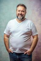 American Endomorph Fatty Middle-Aged, Stylish, Simple, Perfect For Fashion, Clothing, Suitable For Design Mockups And Print Applications for Multi-purpose, Community, Creative Agency photo