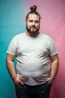 Russian Obese Gym Guy, Timeless, Crisp, Perfect For Fashion, Clothing, Suitable For Design Mockups And Print Applications for Magazine, Real Estate, Creative Agency photo